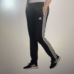 Men’s Adidas (XL) Black/ Three White Stripes Track Pants